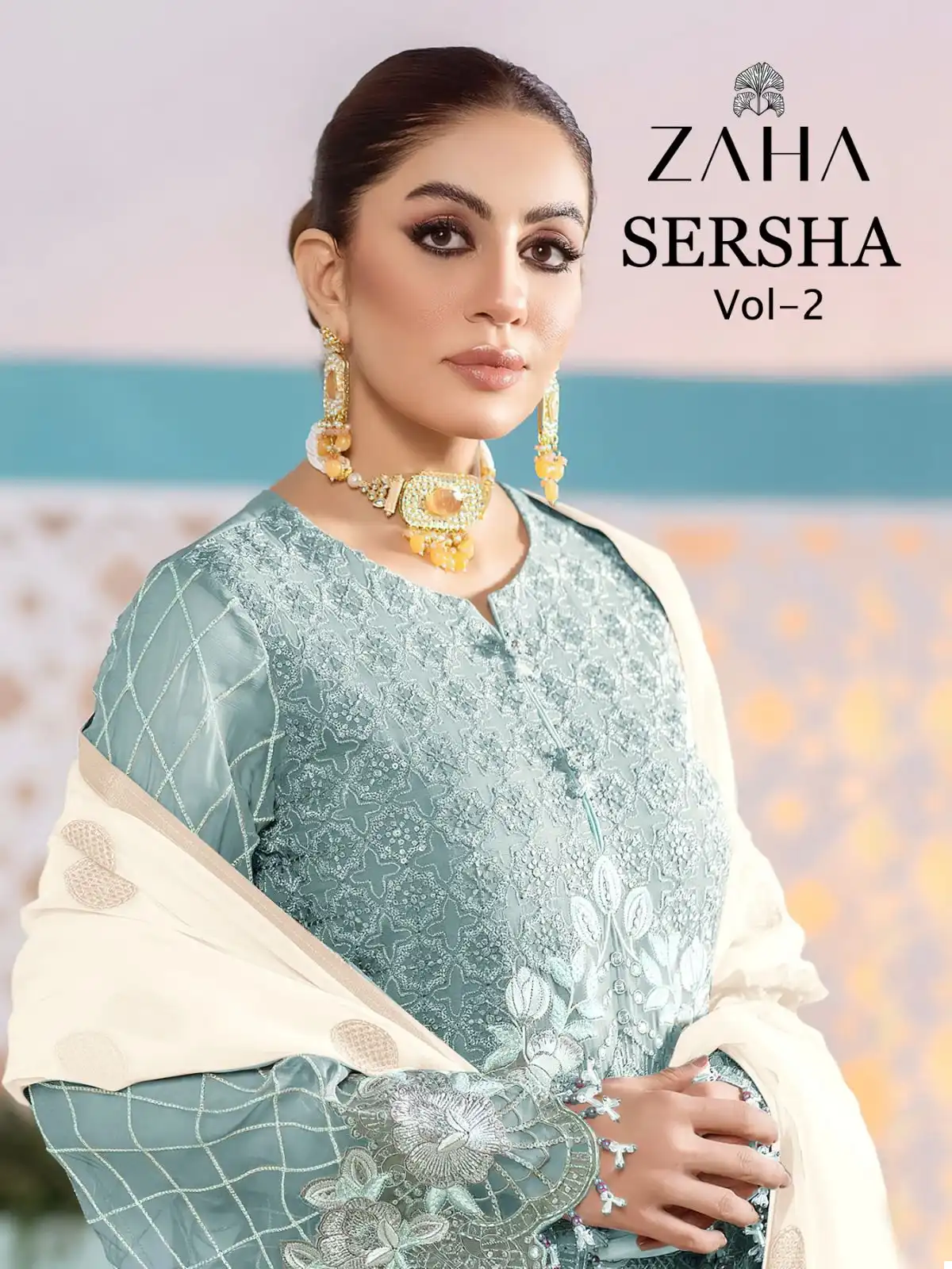 Zaha Sersha Vol 2 Faux Georgette Wholesale Pakistani Salwar Suit Catalog — Wholesale Salwar Suits, MPA wholesale from Surat — view 1