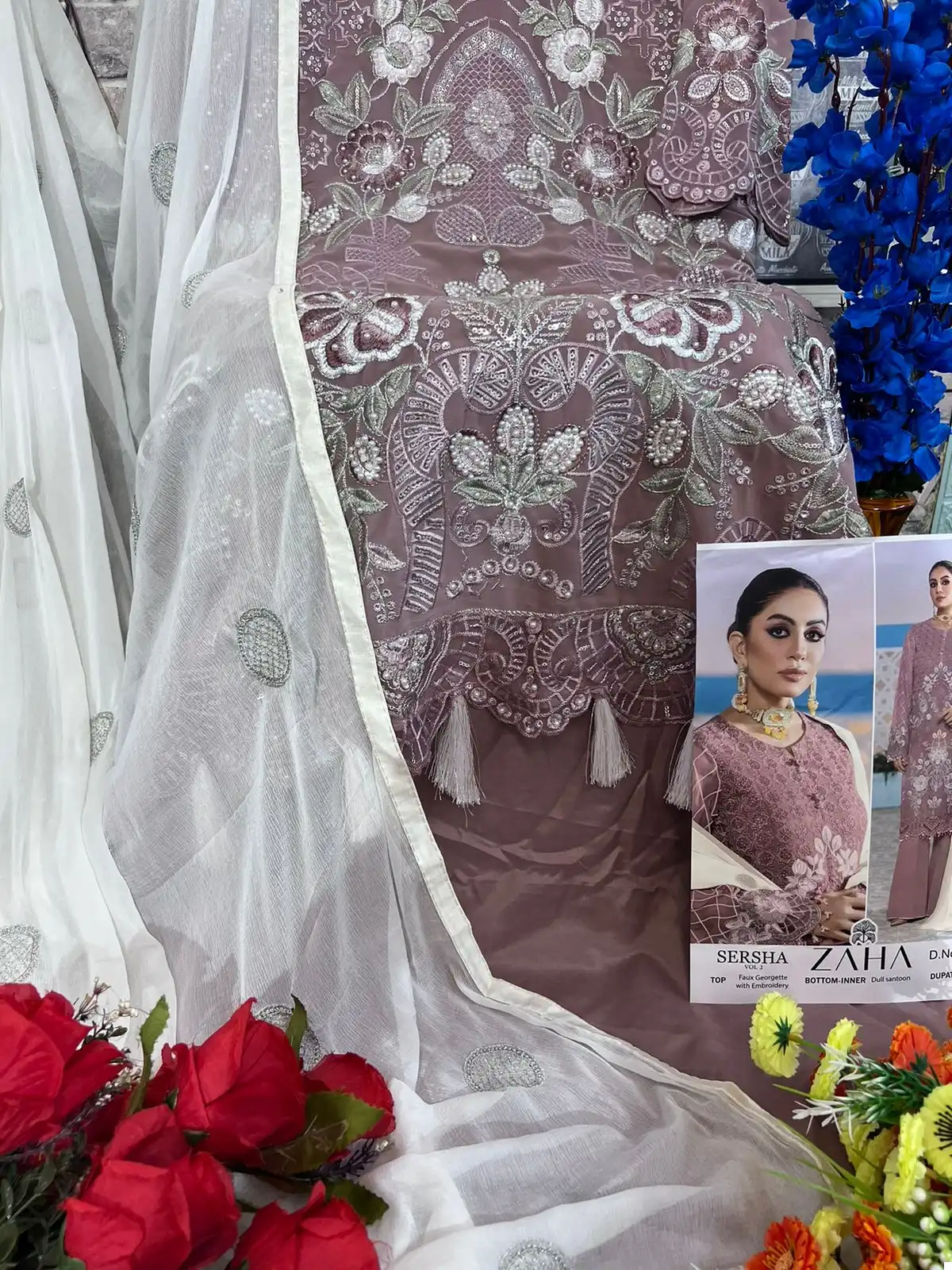 Zaha Sersha Vol 2 Faux Georgette Wholesale Pakistani Salwar Suit Catalog — Wholesale Salwar Suits, MPA wholesale from Surat - Gallery Image 2