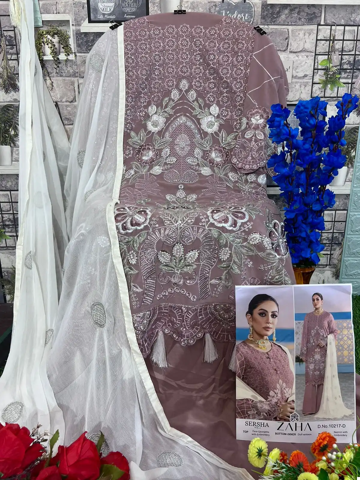 Zaha Sersha Vol 2 Faux Georgette Wholesale Pakistani Salwar Suit Catalog — Wholesale Salwar Suits, MPA wholesale from Surat - Gallery Image 3