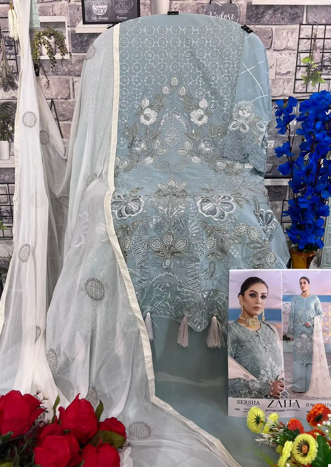 Zaha Sersha Vol 2 Faux Georgette Wholesale Pakistani Salwar Suit Catalog — Wholesale Salwar Suits, MPA wholesale from Surat - Gallery Image 5