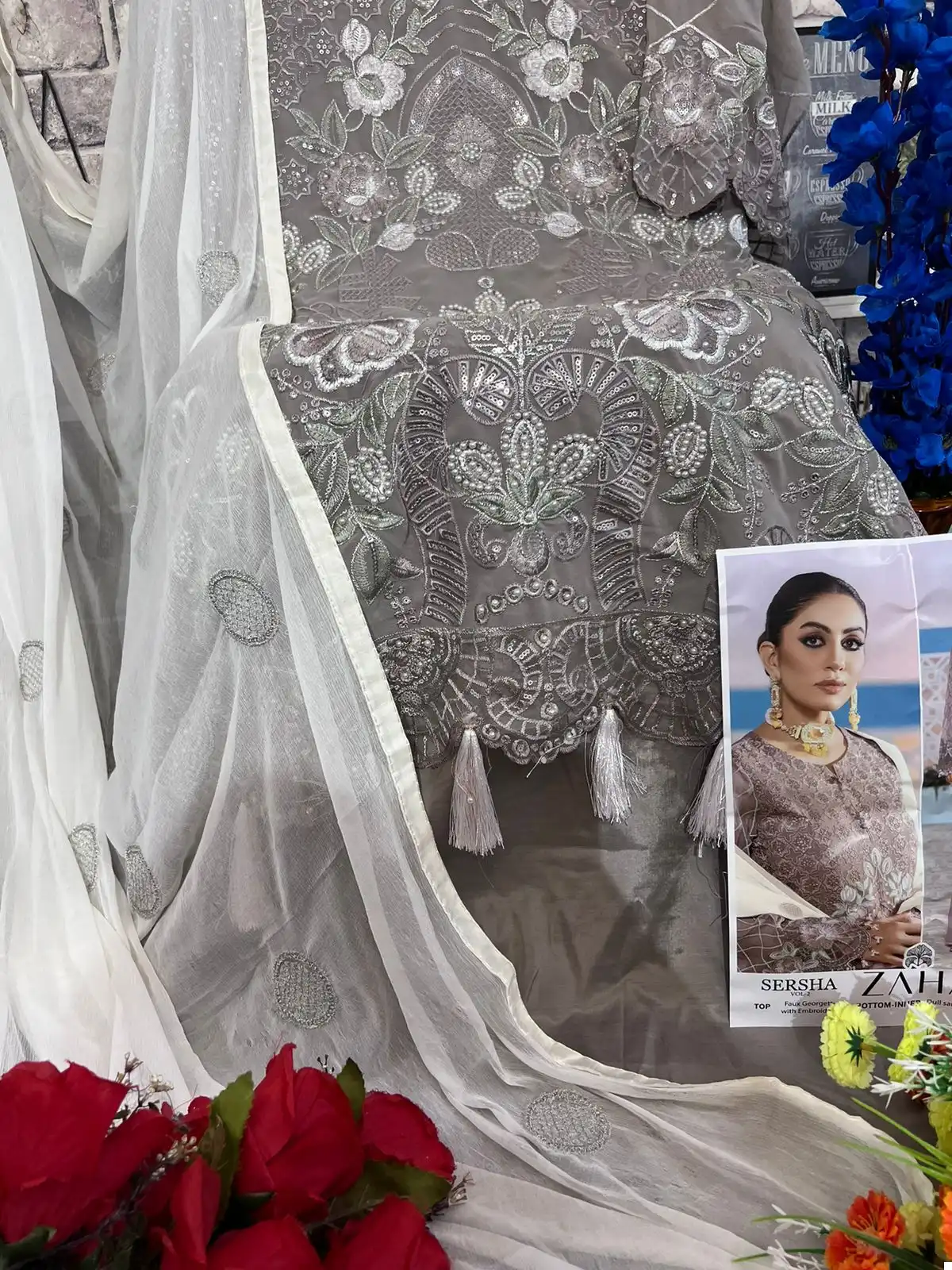 Zaha Sersha Vol 2 Faux Georgette Wholesale Pakistani Salwar Suit Catalog — Wholesale Salwar Suits, MPA wholesale from Surat - Gallery Image 6