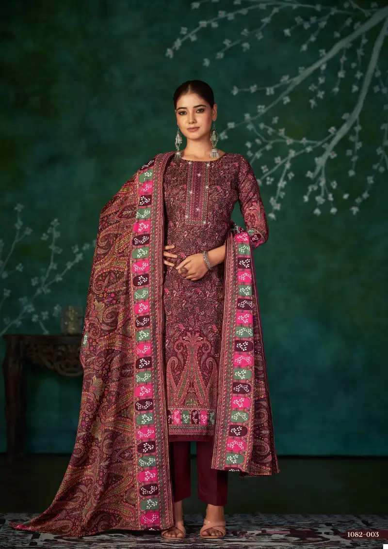 Romani Shafaq 100% Pure Premium Pashmina Wholesale Winter Wear Suits Catalog — Wholesale Salwar Suits, MPA wholesale from Surat - Gallery Image 3