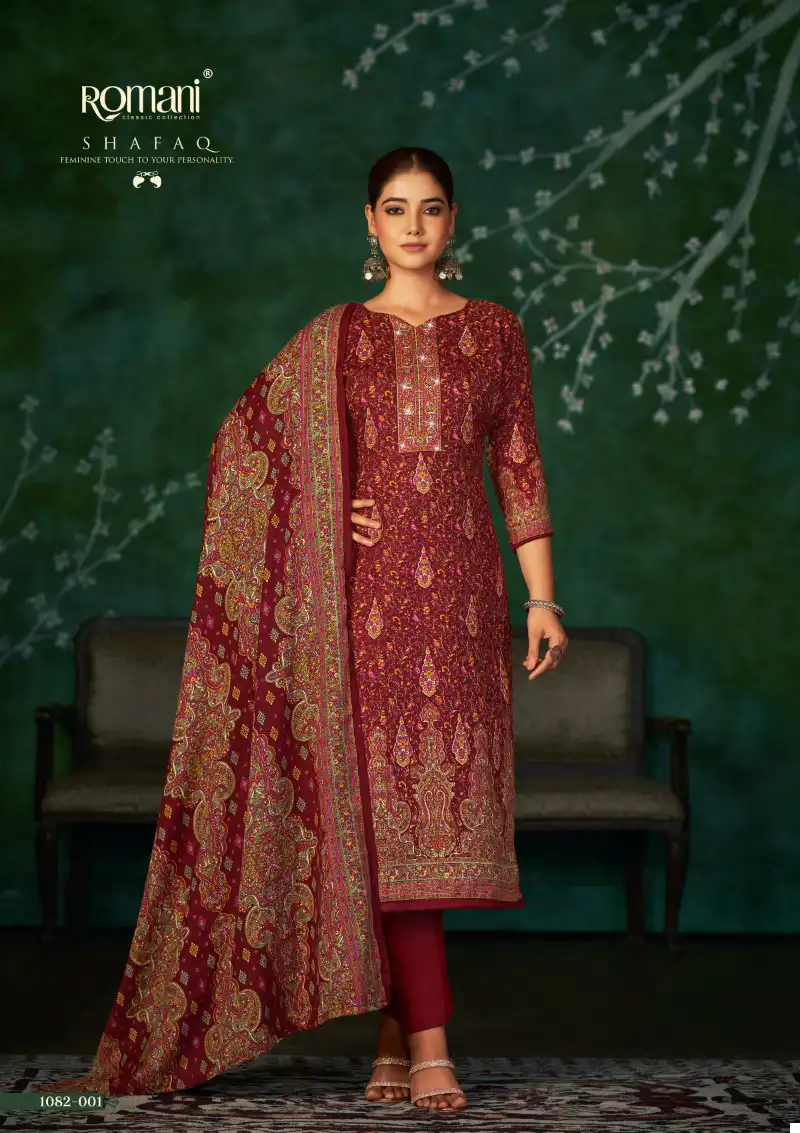 Romani Shafaq 100% Pure Premium Pashmina Wholesale Winter Wear Suits Catalog — Wholesale Salwar Suits, MPA wholesale from Surat - Gallery Image 7