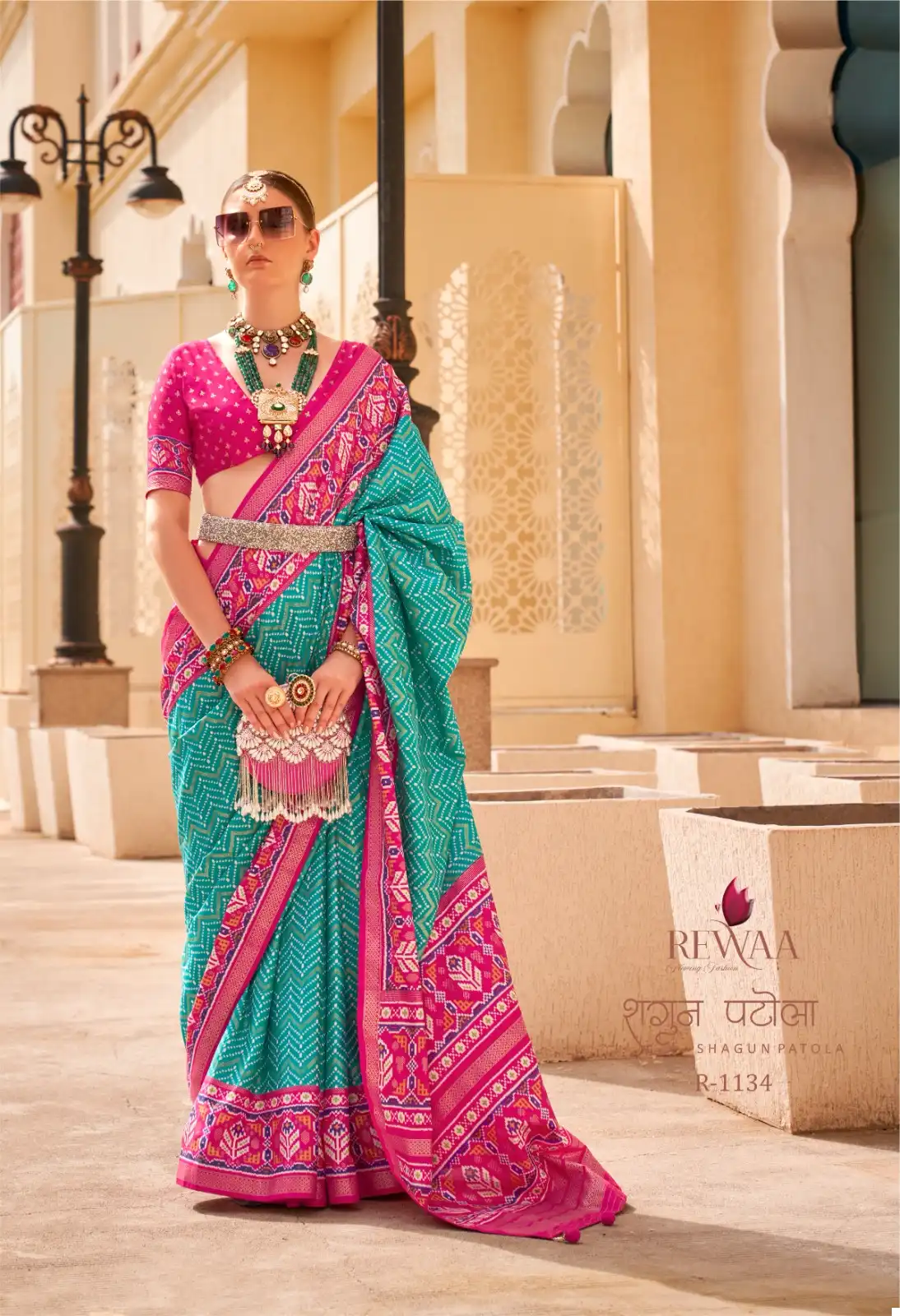 Rewaa Shagun Patola New P.V. Silk Wholesale Fancy Sarees Catalog - Image 3