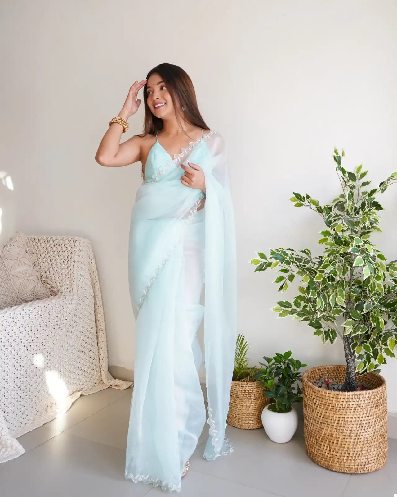 Shree Trends Sheetal Organza Wholesale Fancy Sarees Catalog — Wholesale Sarees, MPA wholesale from Surat — view 4