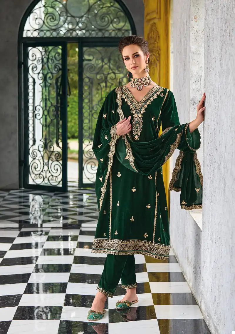 Ajraa Siona Pure Velvet Wholesale Winter Suits Catalog — Wholesale Salwar Suits, MPA wholesale from Surat - Gallery Image 5