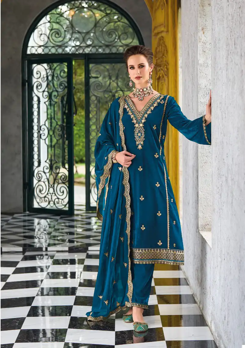 Ajraa Siona Pure Velvet Wholesale Winter Suits Catalog — Wholesale Salwar Suits, MPA wholesale from Surat - Gallery Image 2