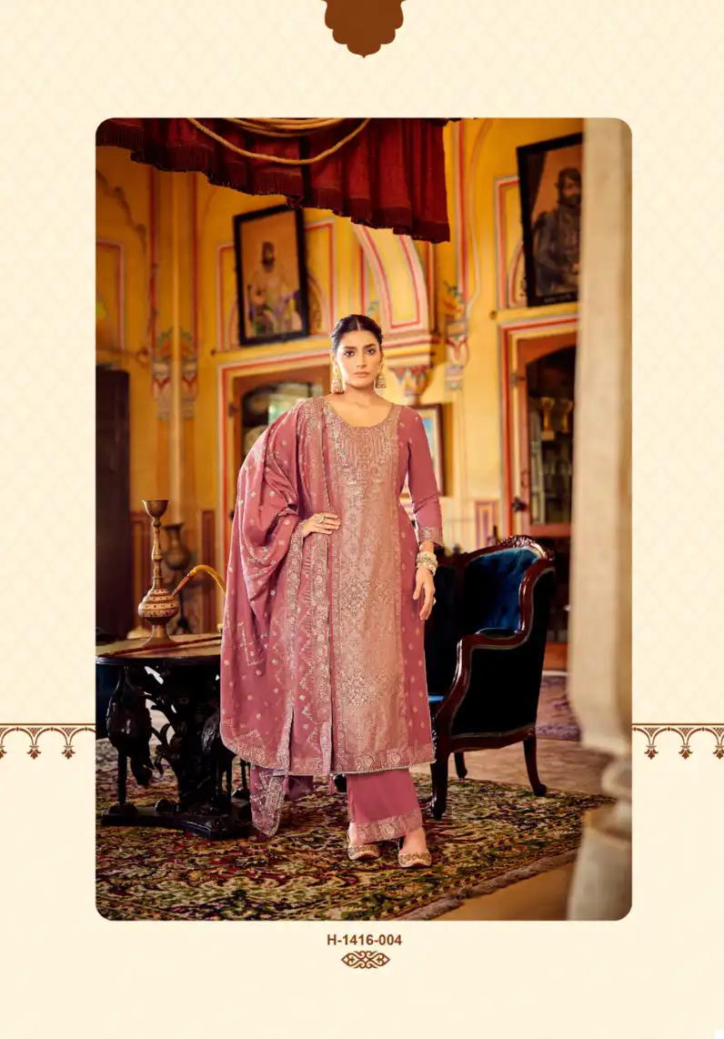 Alok Suits Sitara Pure Viscose Pashmina Jacquard Wholesale Woolen Suits Catalog — Wholesale Salwar Suits, Alok Suit wholesale from Surat - Gallery Image 6