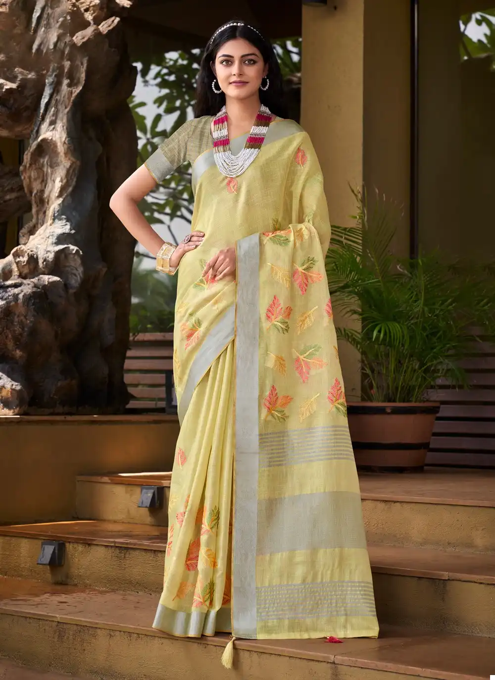 Bunawat Sitare Linen Wholesale Saree Catalog — Wholesale Sarees, MPA wholesale from Surat - Gallery Image 5