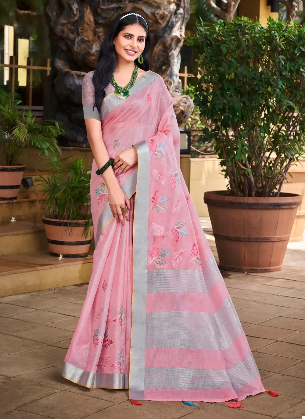 Bunawat Sitare Linen Wholesale Saree Catalog — Wholesale Sarees, MPA wholesale from Surat - Gallery Image 6