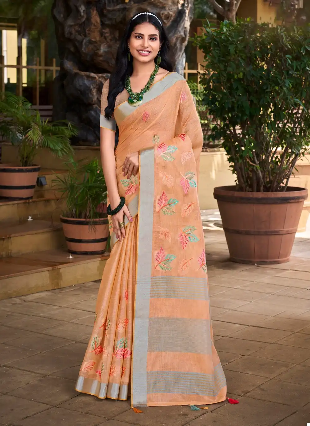 Bunawat Sitare Linen Wholesale Saree Catalog — Wholesale Sarees, MPA wholesale from Surat - Gallery Image 2