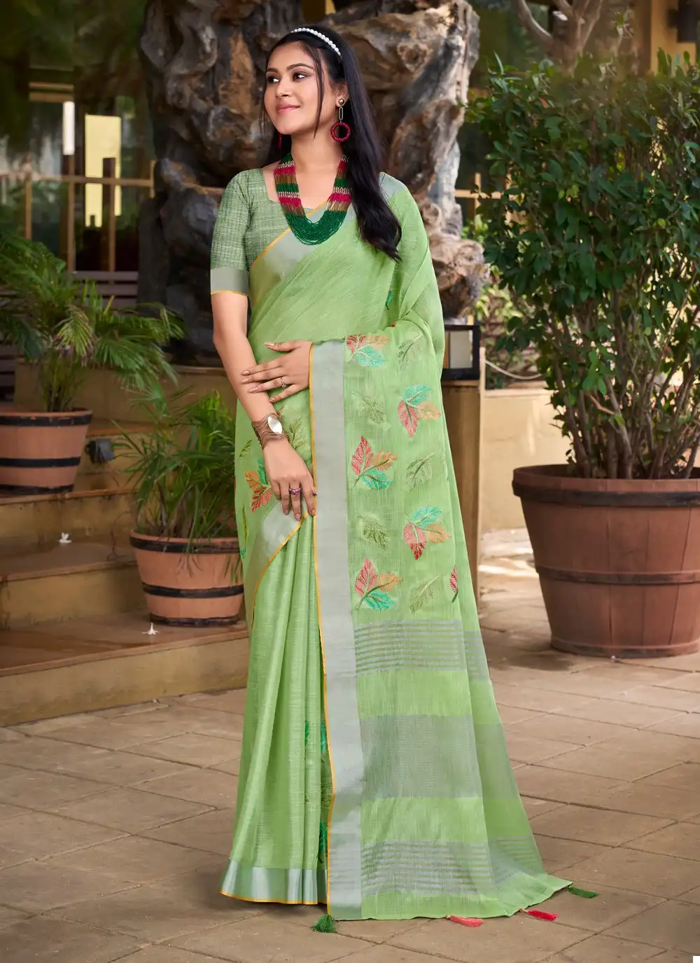 Bunawat Sitare Linen Wholesale Saree Catalog — Wholesale Sarees, MPA wholesale from Surat - Gallery Image 4