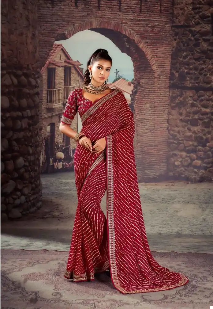 Mahamani Siya Major Georgette Wholesale Saree Catalog — Wholesale Sarees, MPA wholesale from Surat - Gallery Image 4