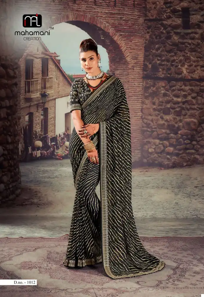 Mahamani Siya Major Georgette Wholesale Saree Catalog — Wholesale Sarees, MPA wholesale from Surat - Gallery Image 3