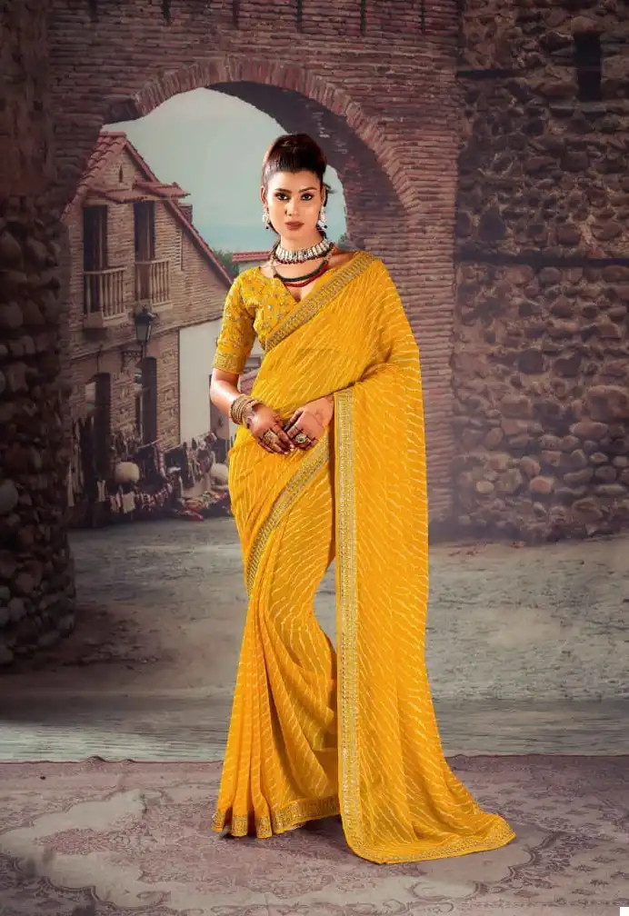 Mahamani Siya Major Georgette Wholesale Saree Catalog — Wholesale Sarees, MPA wholesale from Surat - Gallery Image 7