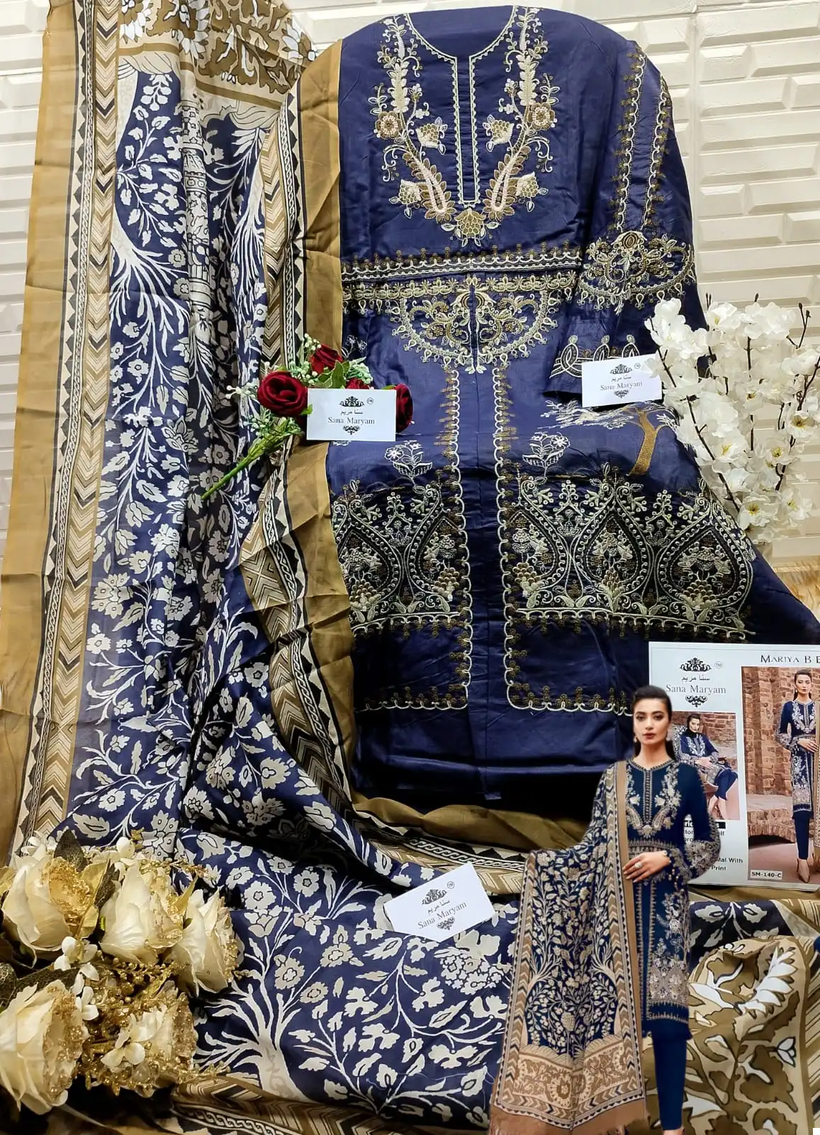 Sana Maryam SM-140 Cotton Wholesale Pakistani Suit Catalog — Wholesale Salwar Suits, MPA wholesale from Surat - Gallery Image 3