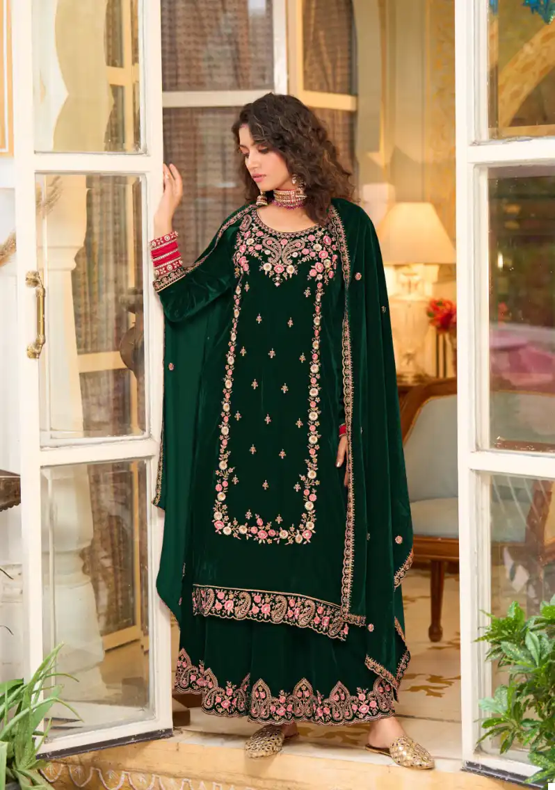 Ajraa Soha Pure Velvet Wholesale Designer Readymade Winter Collection Catalog — Wholesale Salwar Suits, MPA wholesale from Surat - Gallery Image 3