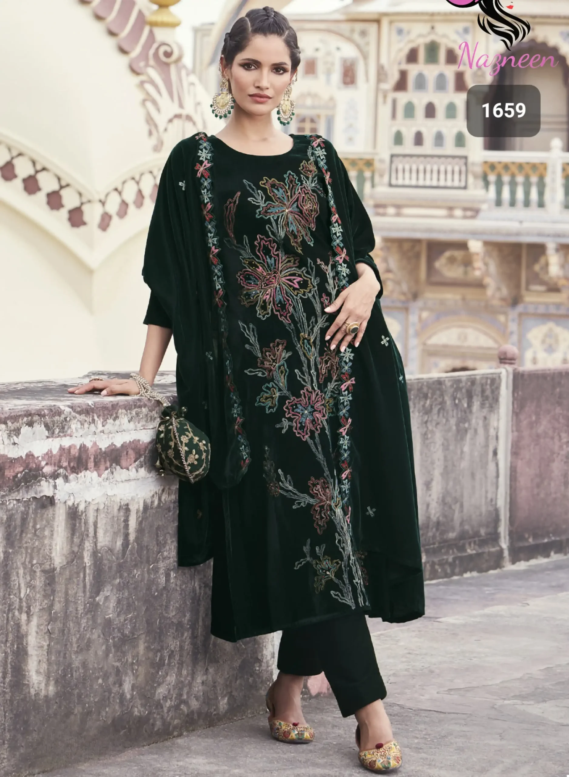 Nazneen Somya Velvet Wholesale Winter Wear Suits Catalog — Wholesale Salwar Suits, MPA wholesale from Surat — view 1