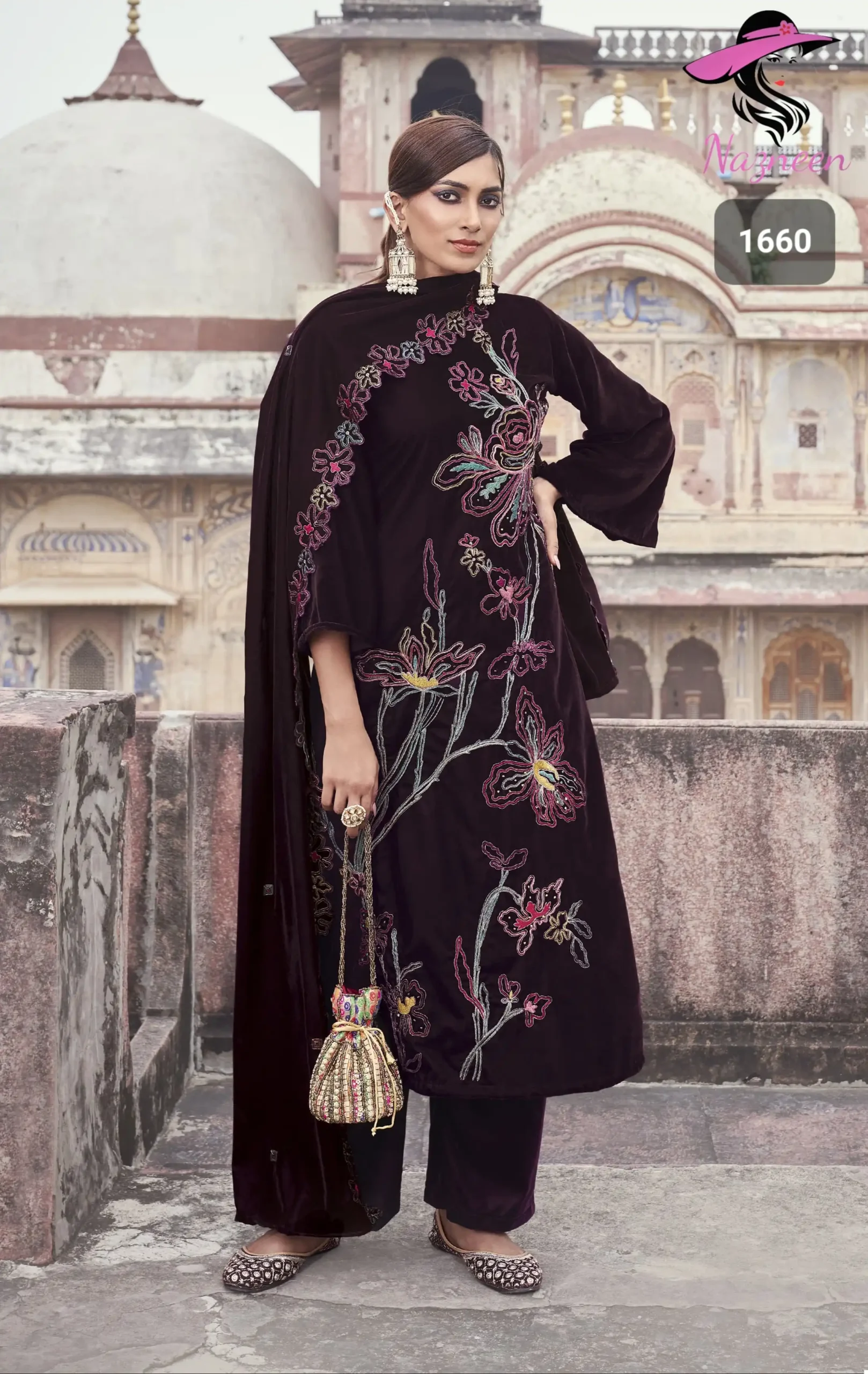 Nazneen Somya Velvet Wholesale Winter Wear Suits Catalog — Wholesale Salwar Suits, MPA wholesale from Surat - Gallery Image 3