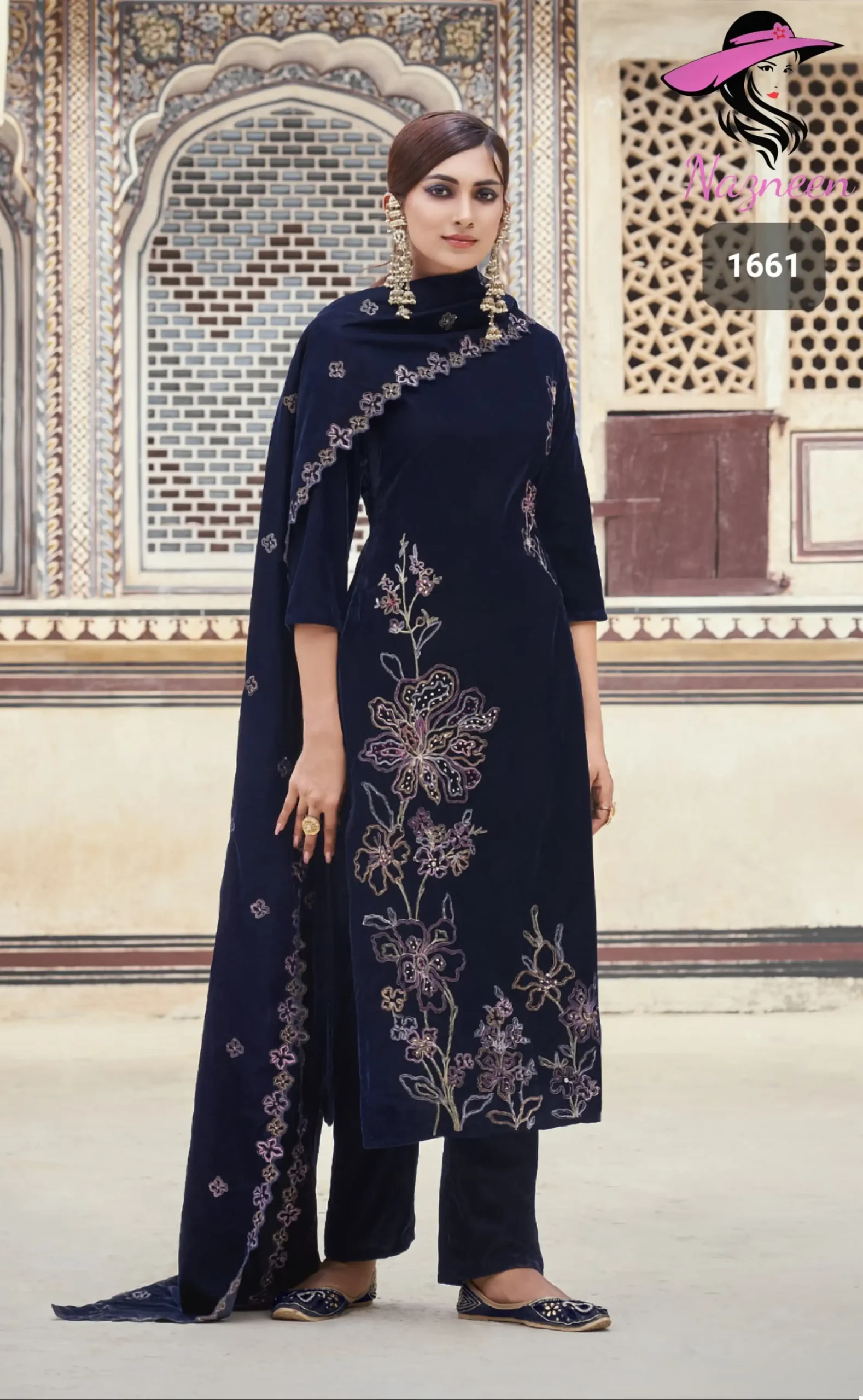 Nazneen Somya Velvet Wholesale Winter Wear Suits Catalog — Wholesale Salwar Suits, MPA wholesale from Surat - Gallery Image 4