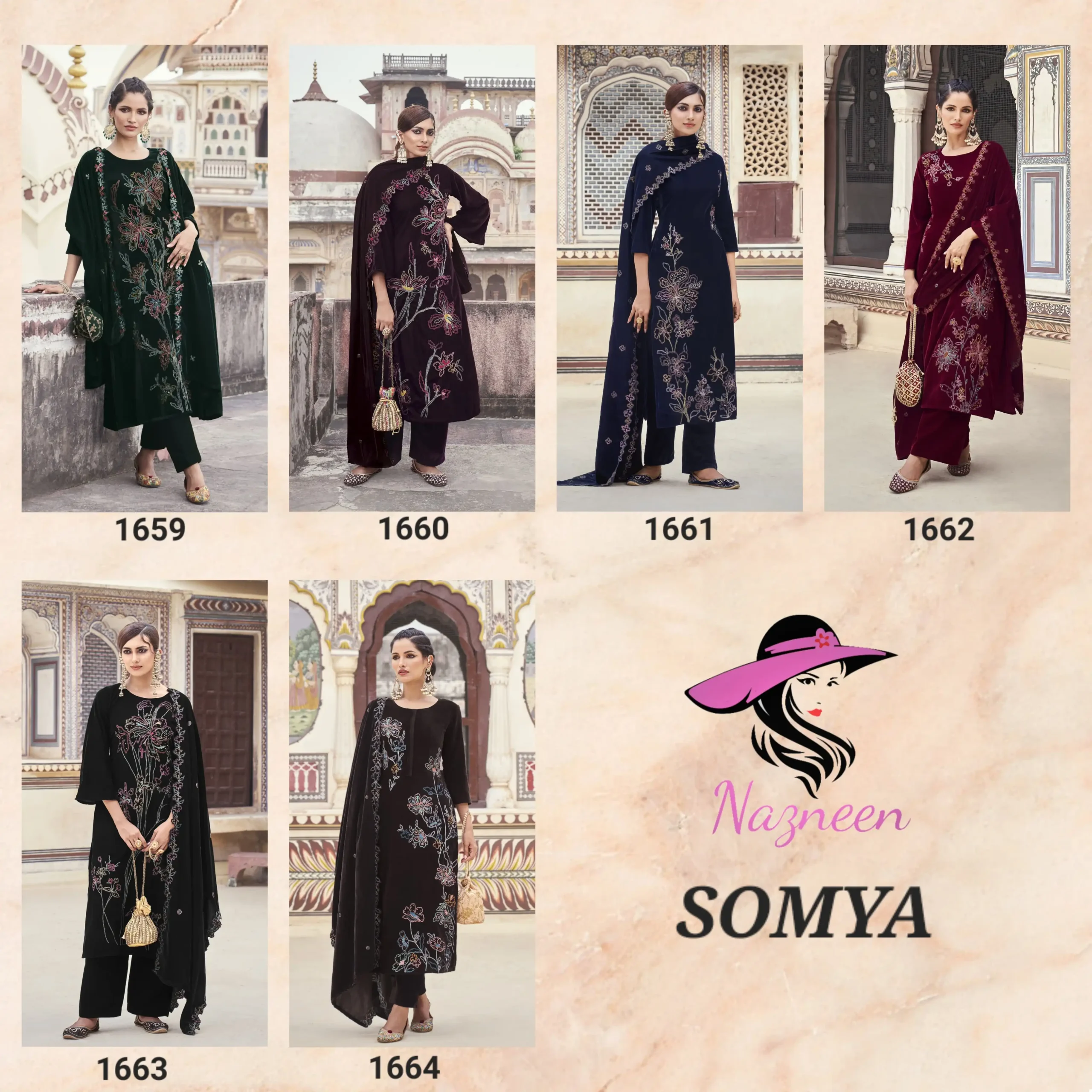 Nazneen Somya Velvet Wholesale Winter Wear Suits Catalog — Wholesale Salwar Suits, MPA wholesale from Surat — view 7