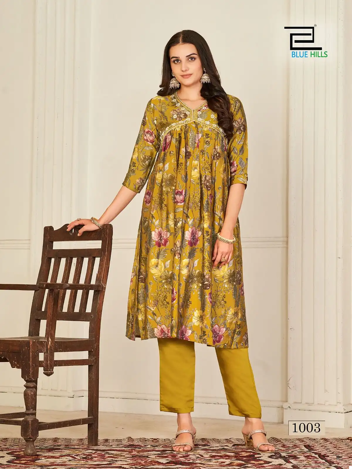 Blue Hills Suhana Modal Chanderi Wholesale Alia Cut Top With Bottom Catalog — Wholesale Kurtis, Blue Hills wholesale from Surat - Gallery Image 3