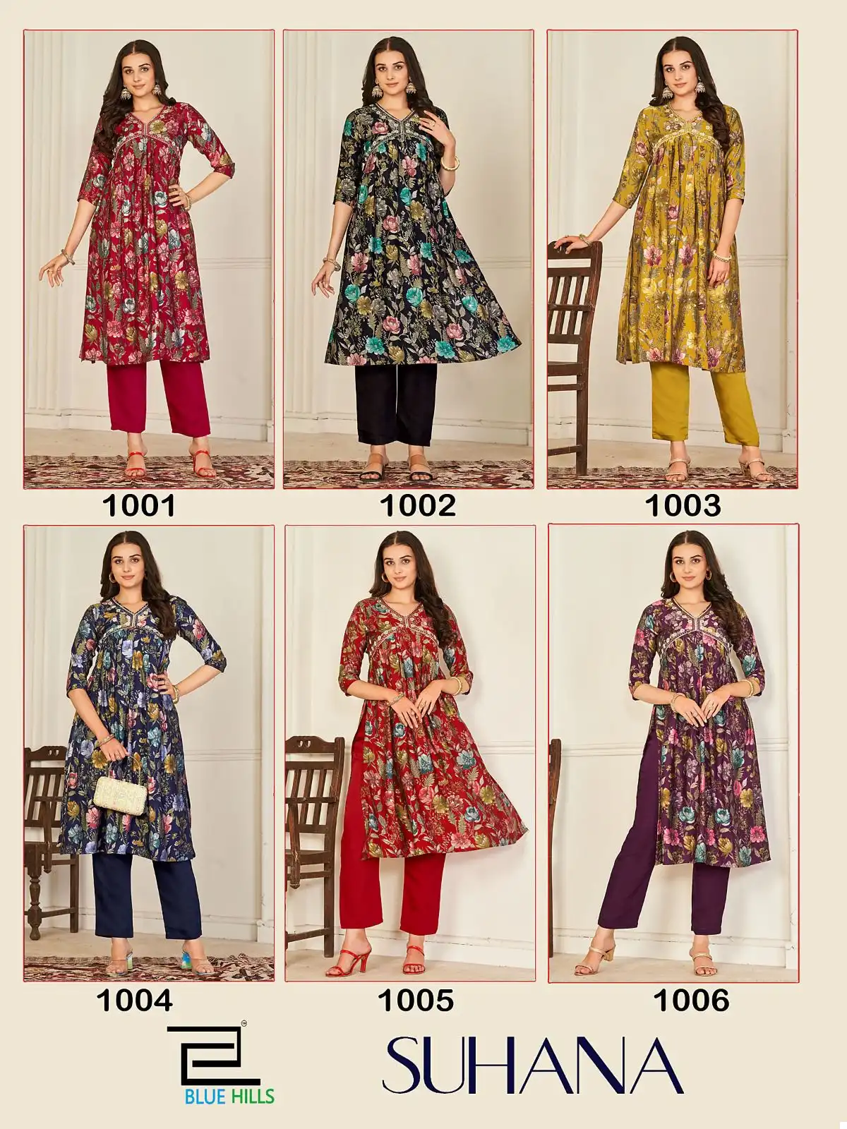 Blue Hills Suhana Modal Chanderi Wholesale Alia Cut Top With Bottom Catalog — Wholesale Kurtis, Blue Hills wholesale from Surat — view 8