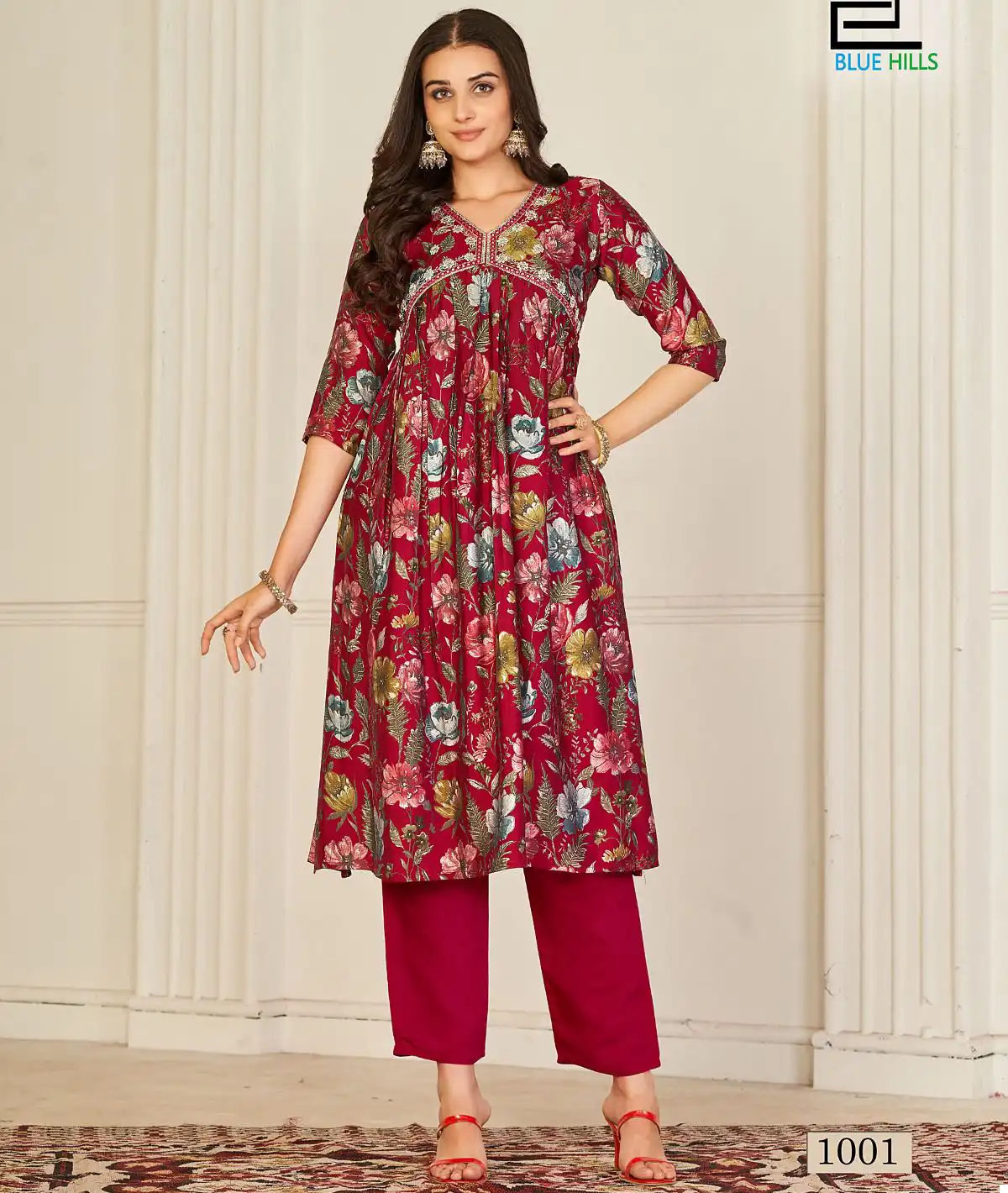 Blue Hills Suhana Modal Chanderi Wholesale Alia Cut Top With Bottom Catalog — Wholesale Kurtis, Blue Hills wholesale from Surat — view 1