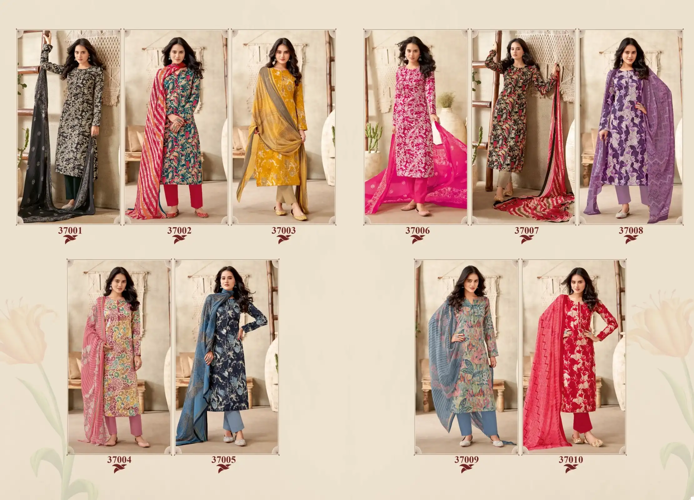 Suryajyoti Naishaa Vol 37 Jaam Satin Cotton Wholesale Salwar Suit Catalog — Wholesale Salwar Suits, MPA wholesale from Surat — view 11