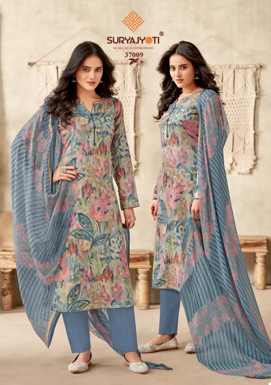 Suryajyoti Naishaa Vol 37 Jaam Satin Cotton Wholesale Salwar Suit Catalog — Wholesale Salwar Suits, MPA wholesale from Surat - Gallery Image 2