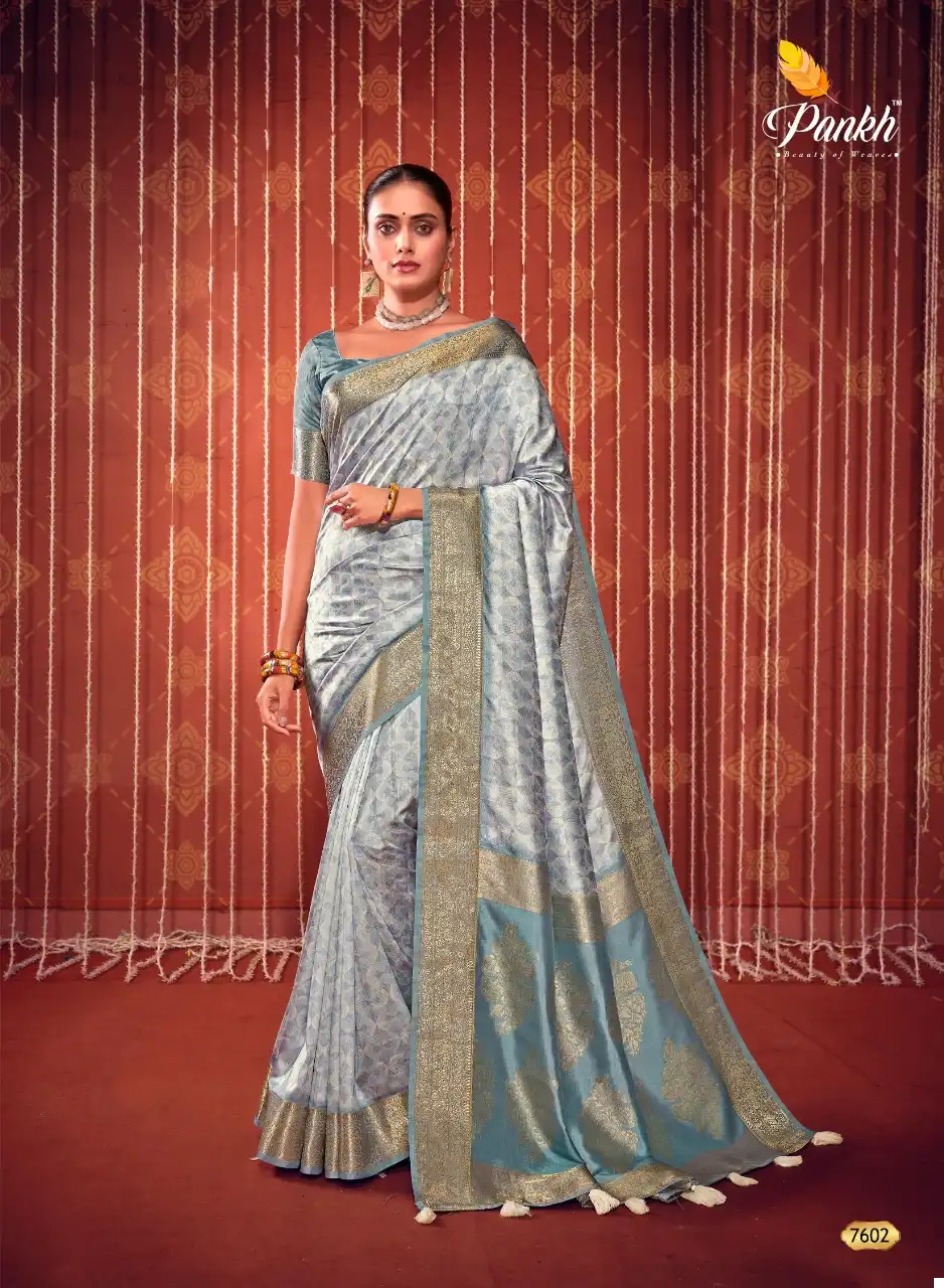 Pankh Swastik Self Checks Wholesale Saree Catalog — Wholesale Sarees, MPA wholesale from Surat - Gallery Image 5