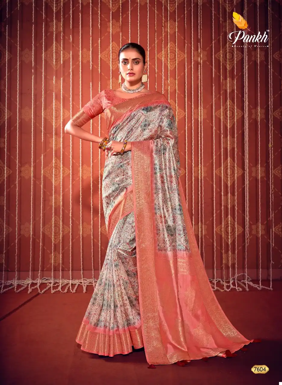 Pankh Swastik Self Checks Wholesale Saree Catalog — Wholesale Sarees, MPA wholesale from Surat - Gallery Image 7