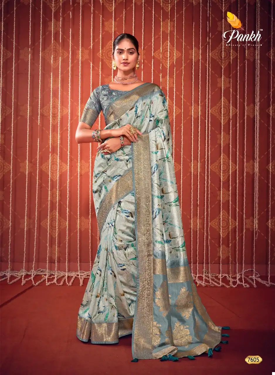 Pankh Swastik Self Checks Wholesale Saree Catalog — Wholesale Sarees, MPA wholesale from Surat - Gallery Image 8