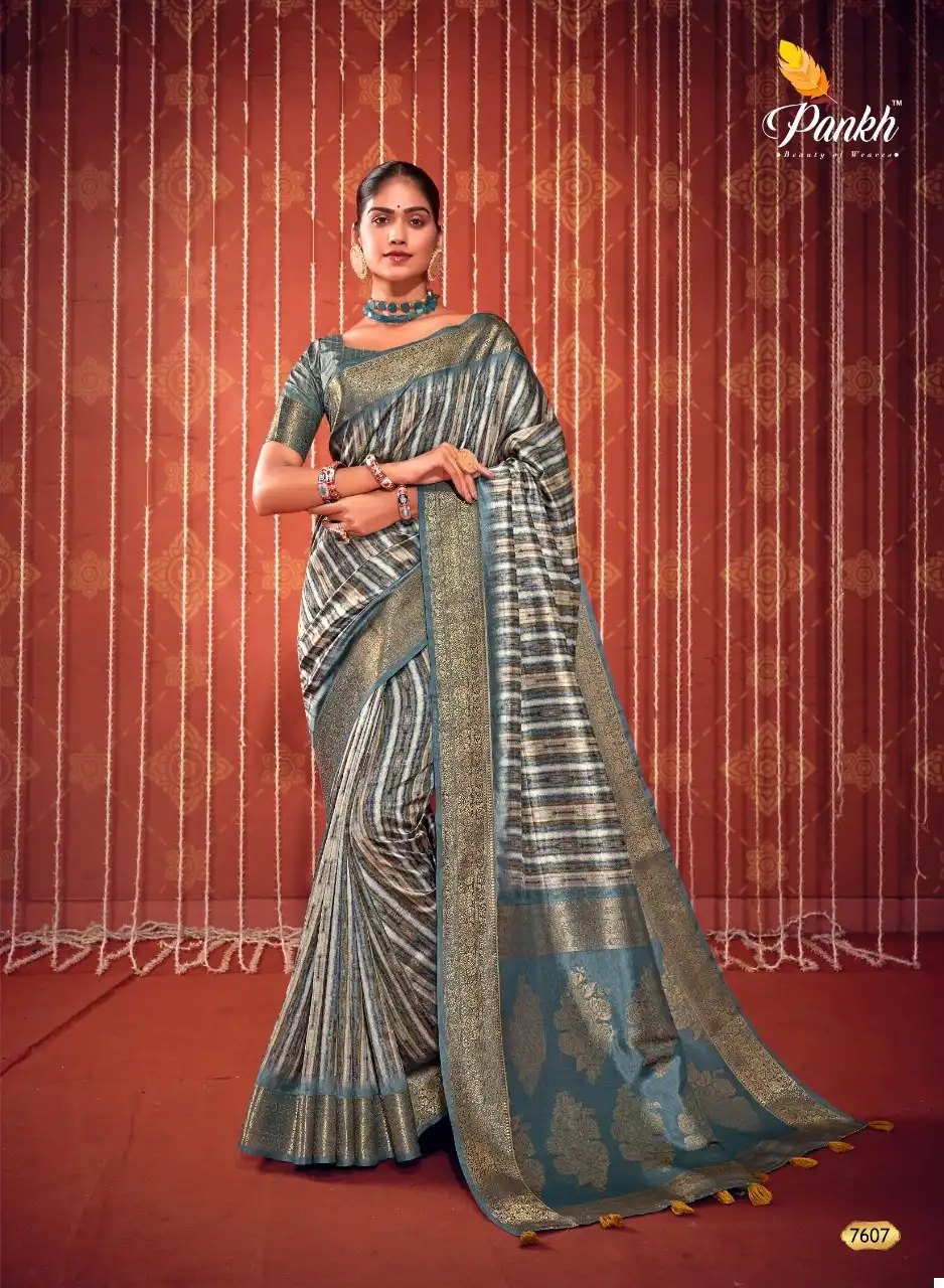 Pankh Swastik Self Checks Wholesale Saree Catalog — Wholesale Sarees, MPA wholesale from Surat - Gallery Image 9