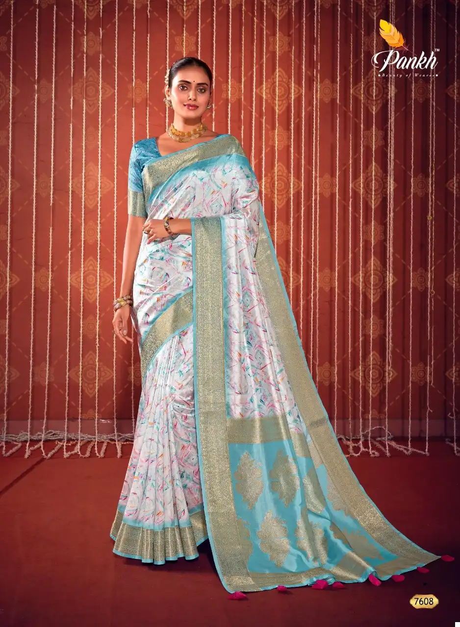 Pankh Swastik Self Checks Wholesale Saree Catalog — Wholesale Sarees, MPA wholesale from Surat — view 10