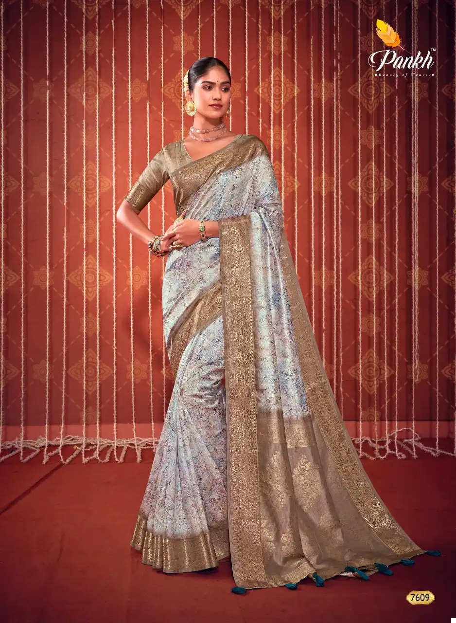 Pankh Swastik Self Checks Wholesale Saree Catalog — Wholesale Sarees, MPA wholesale from Surat - Gallery Image 2
