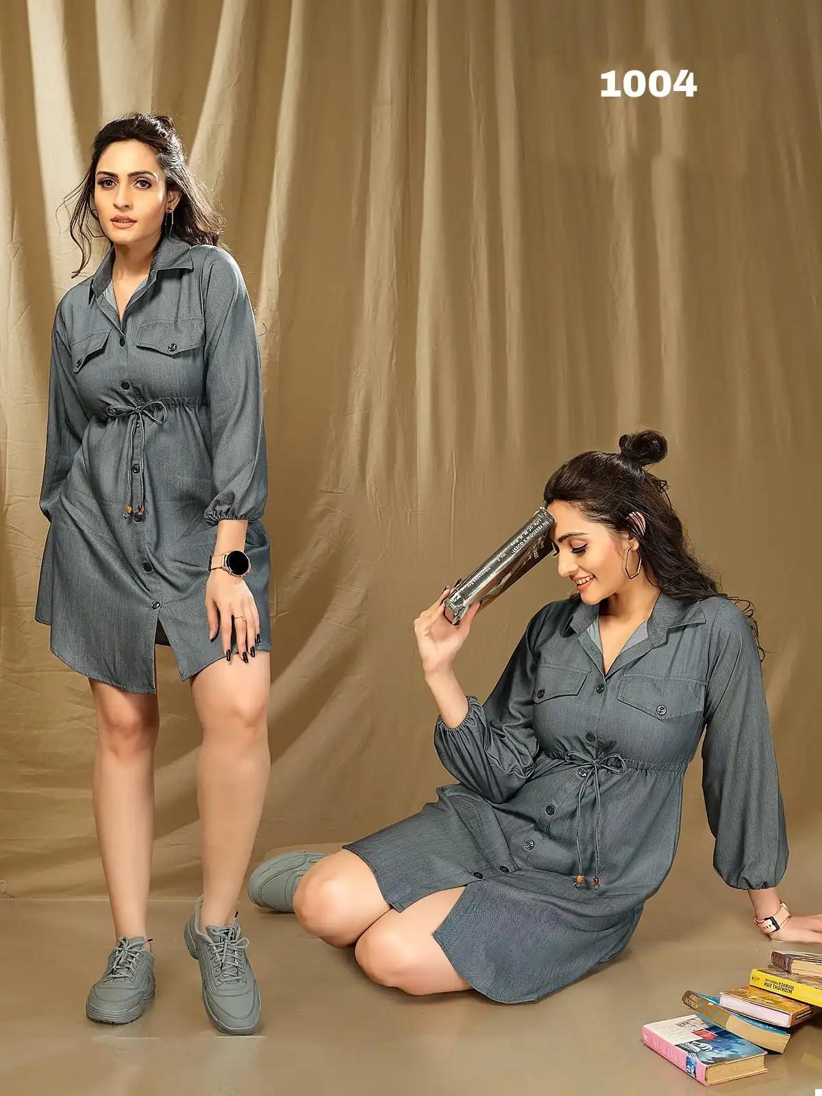 Swati Denim Rayon Heavy Rayon Wholesale Denim Short Dress Catalog — Wholesale Kurtis, MPA wholesale from Surat — view 5