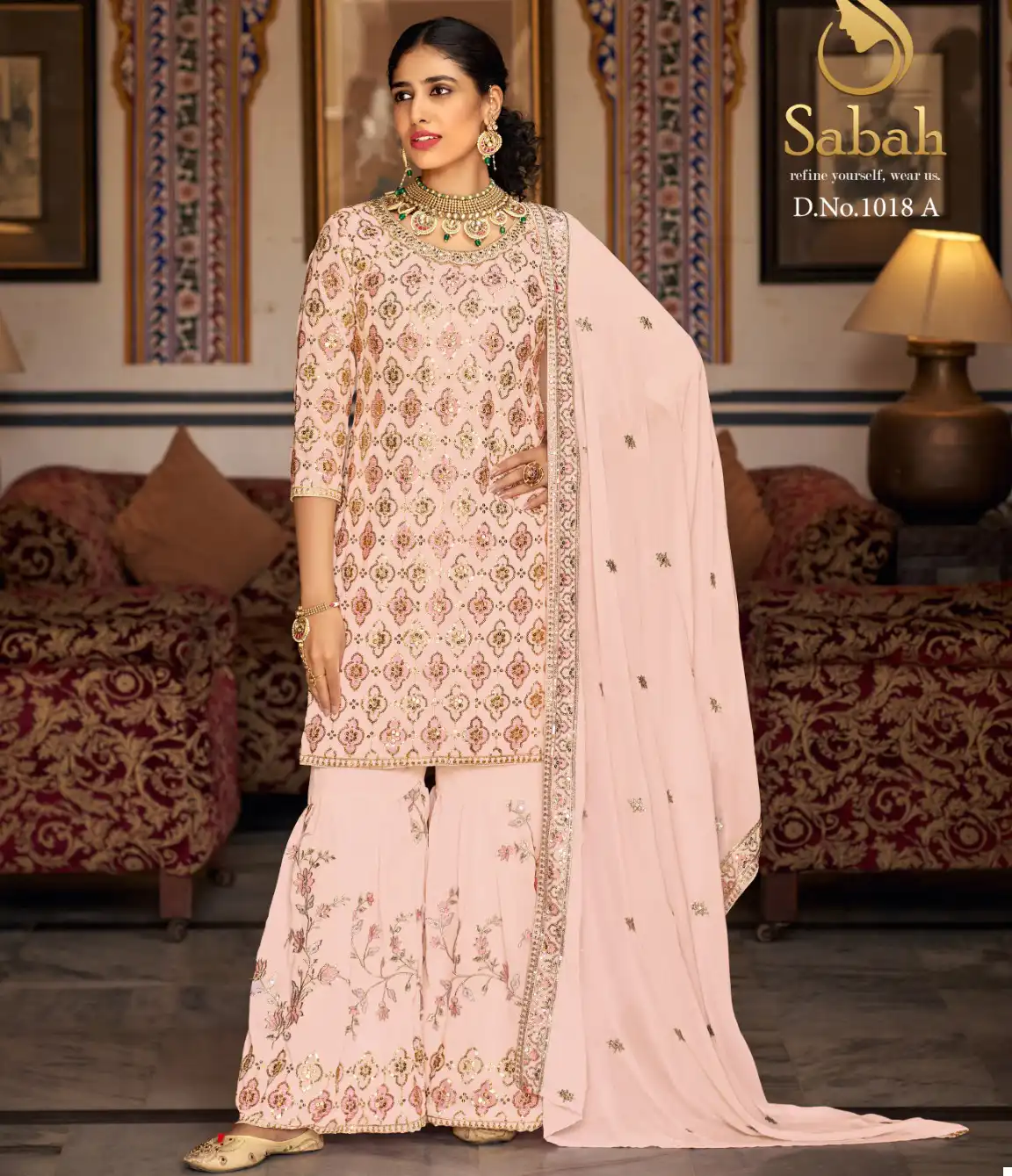 Sabah Kalaki Heavy Faux Georgette Wholesale Designer Salwar Suit Catalog — Wholesale Salwar Suits, MPA wholesale from Surat — view 1