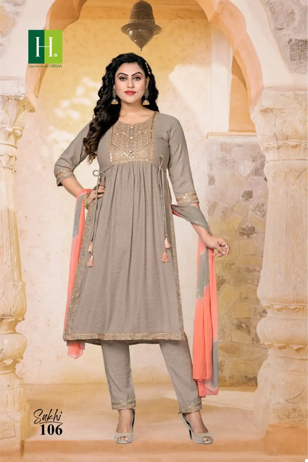 Hirwa Sakhi Heavy Bombay Rayon Wholesale Readymade Salwar Suit Catalog — Wholesale Salwar Suits, MPA wholesale from Surat - Gallery Image 4