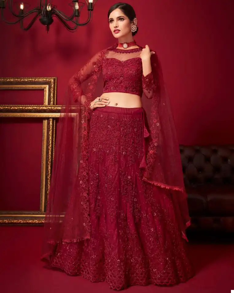 Vouch Sanya Net Silk Wholesale Lehenga Catalog