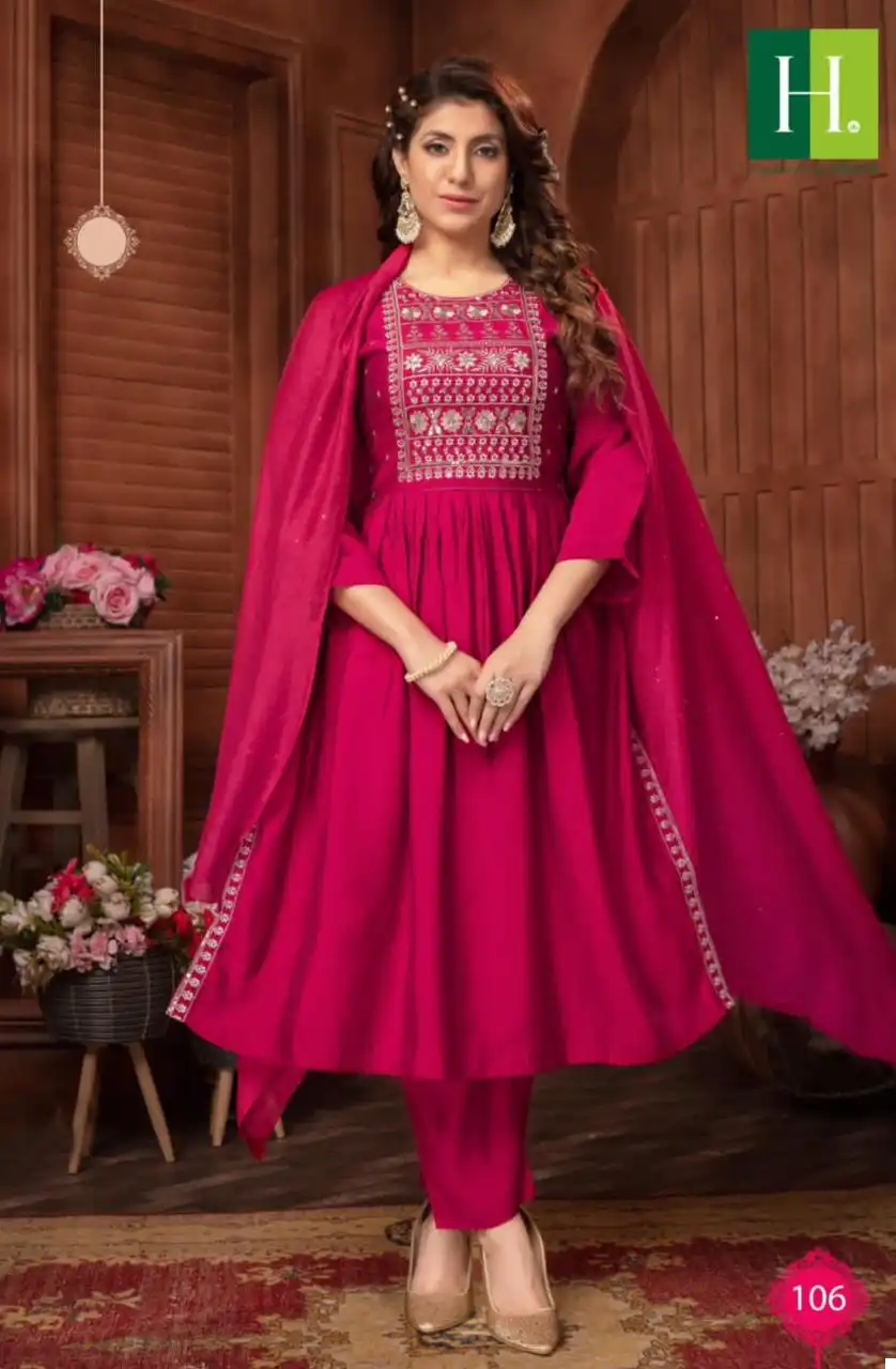 Hirwa Sargam Vol 2 Roman Silk Wholesale Readymade Salwar Suit Catalog — Wholesale Salwar Suits, MPA wholesale from Surat - Gallery Image 6