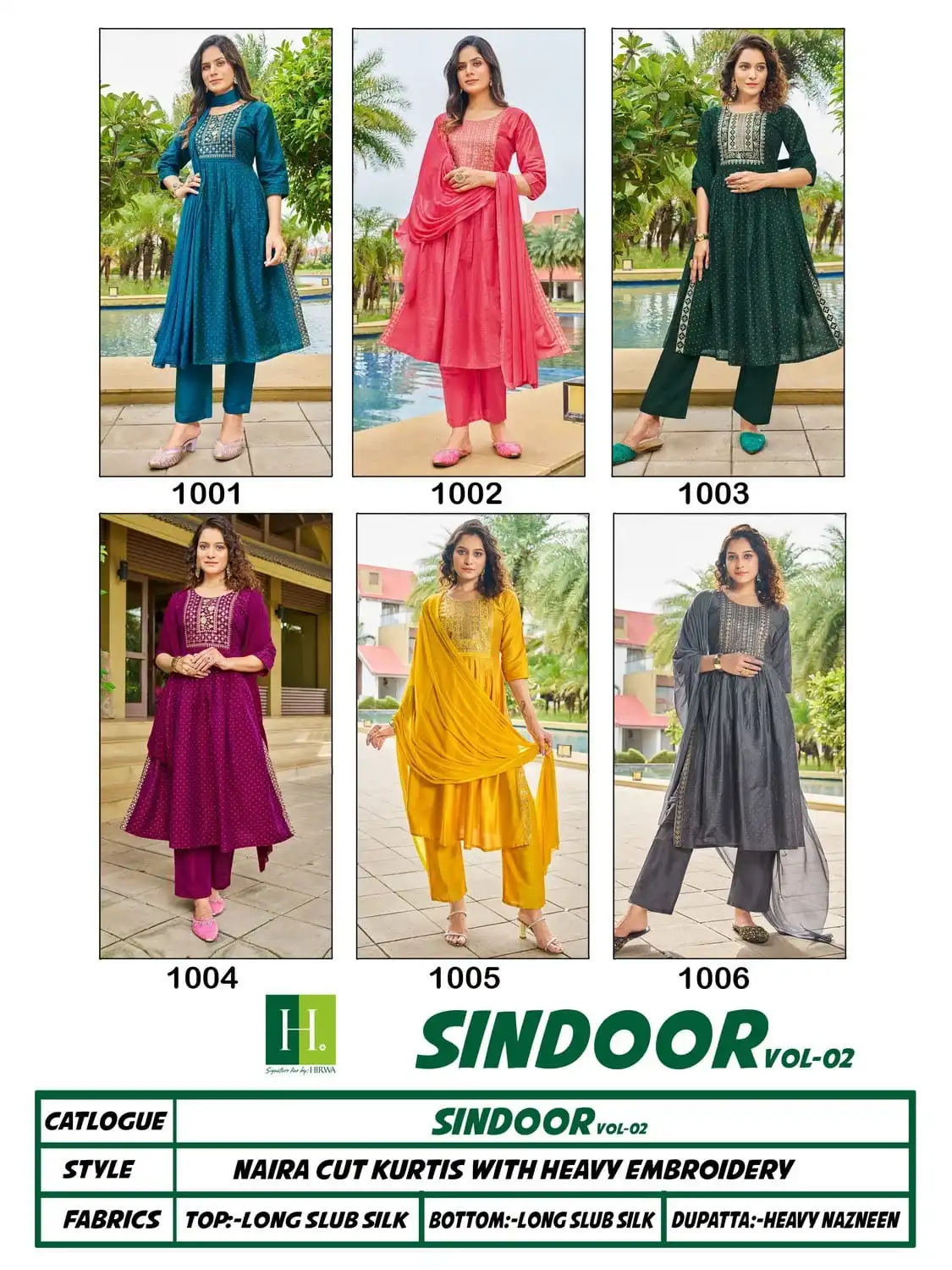 Hirwa Sindoor Vol 2 Long Slub Silk Wholesale Readymade Salwar Suit Catalog — Wholesale Salwar Suits, MPA wholesale from Surat — view 6