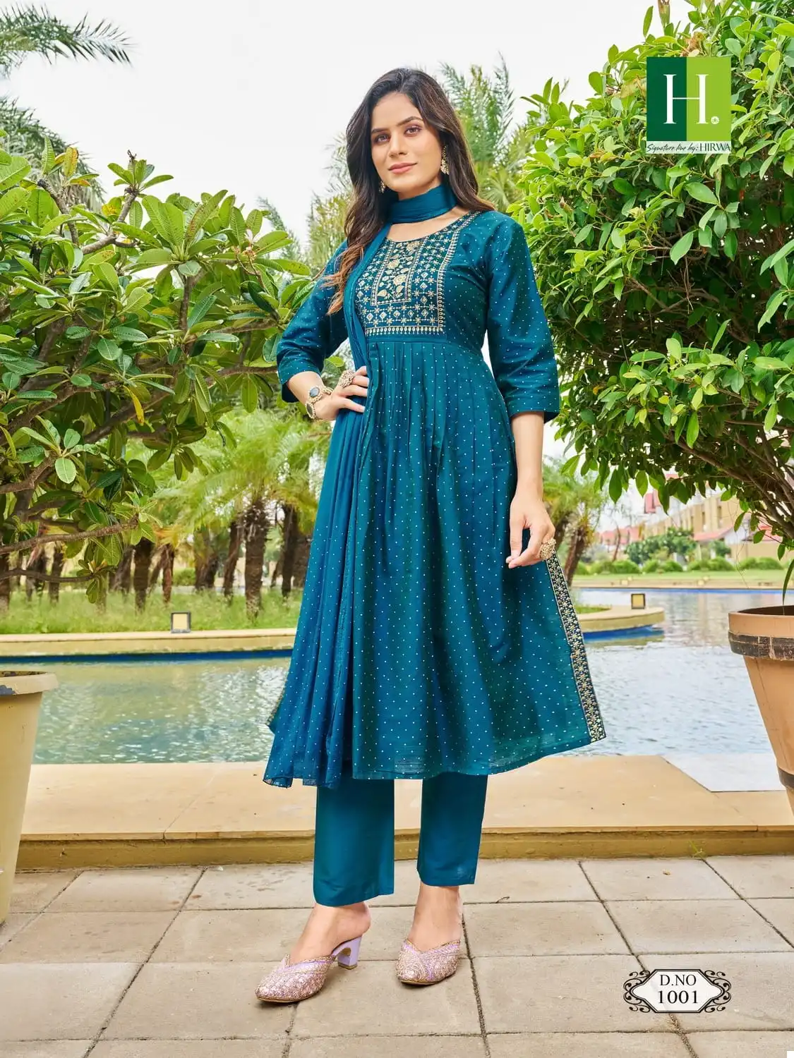 Hirwa Sindoor Vol 2 Long Slub Silk Wholesale Readymade Salwar Suit Catalog — Wholesale Salwar Suits, MPA wholesale from Surat - Gallery Image 5