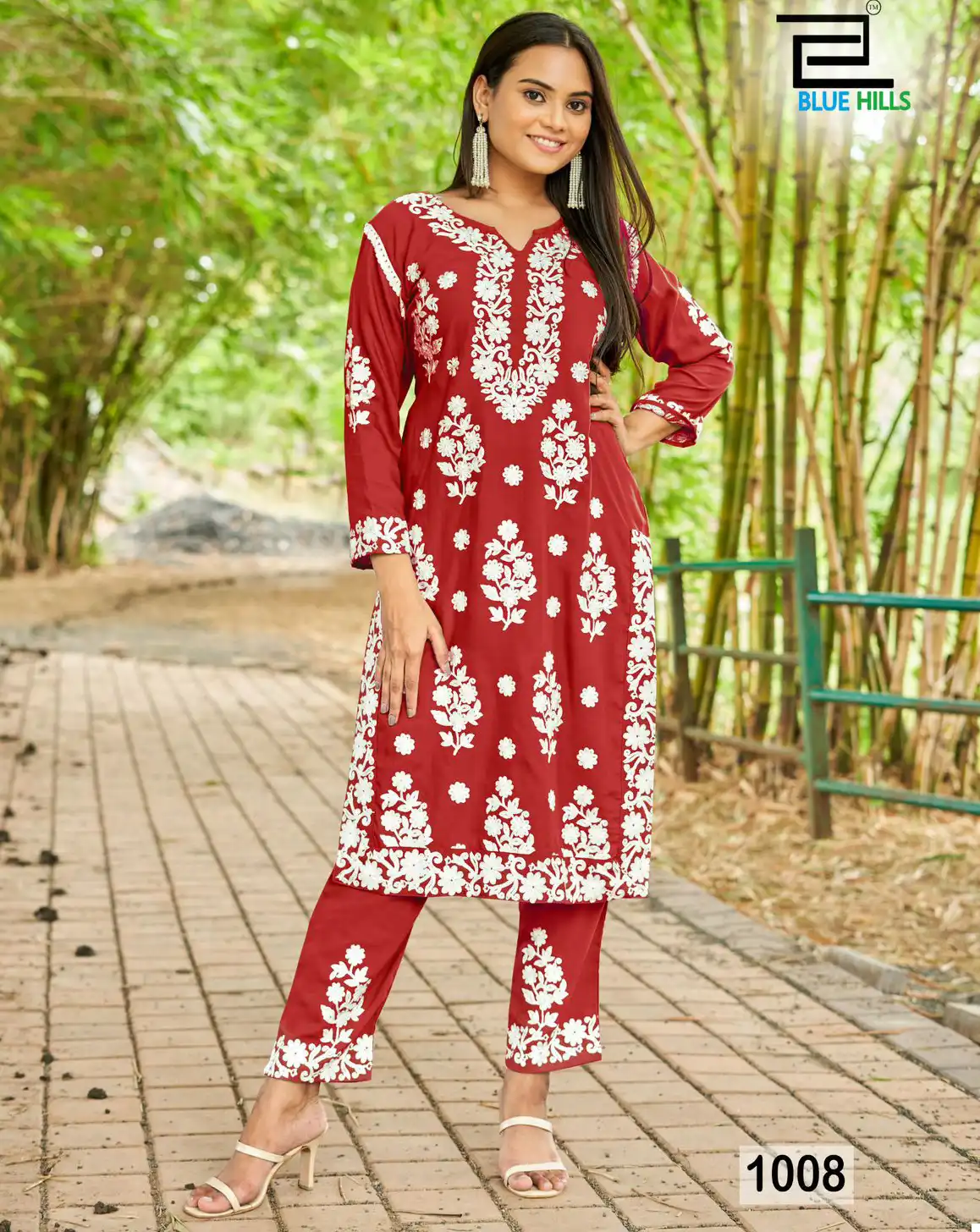Blue Hills Sunburn-2023 14 Kg Rayon Wholesale Kurti With Pant Catalog — Wholesale Kurtis, Blue Hills wholesale from Surat — view 1