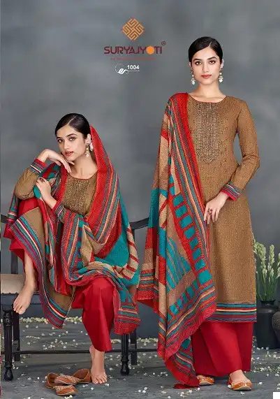 Suryajyoti Nazakat Vol-1 Heavy Cambric Cotton Wholesale Salwar Suit Catalog — Wholesale Salwar Suits, MPA wholesale from Surat - Gallery Image 2