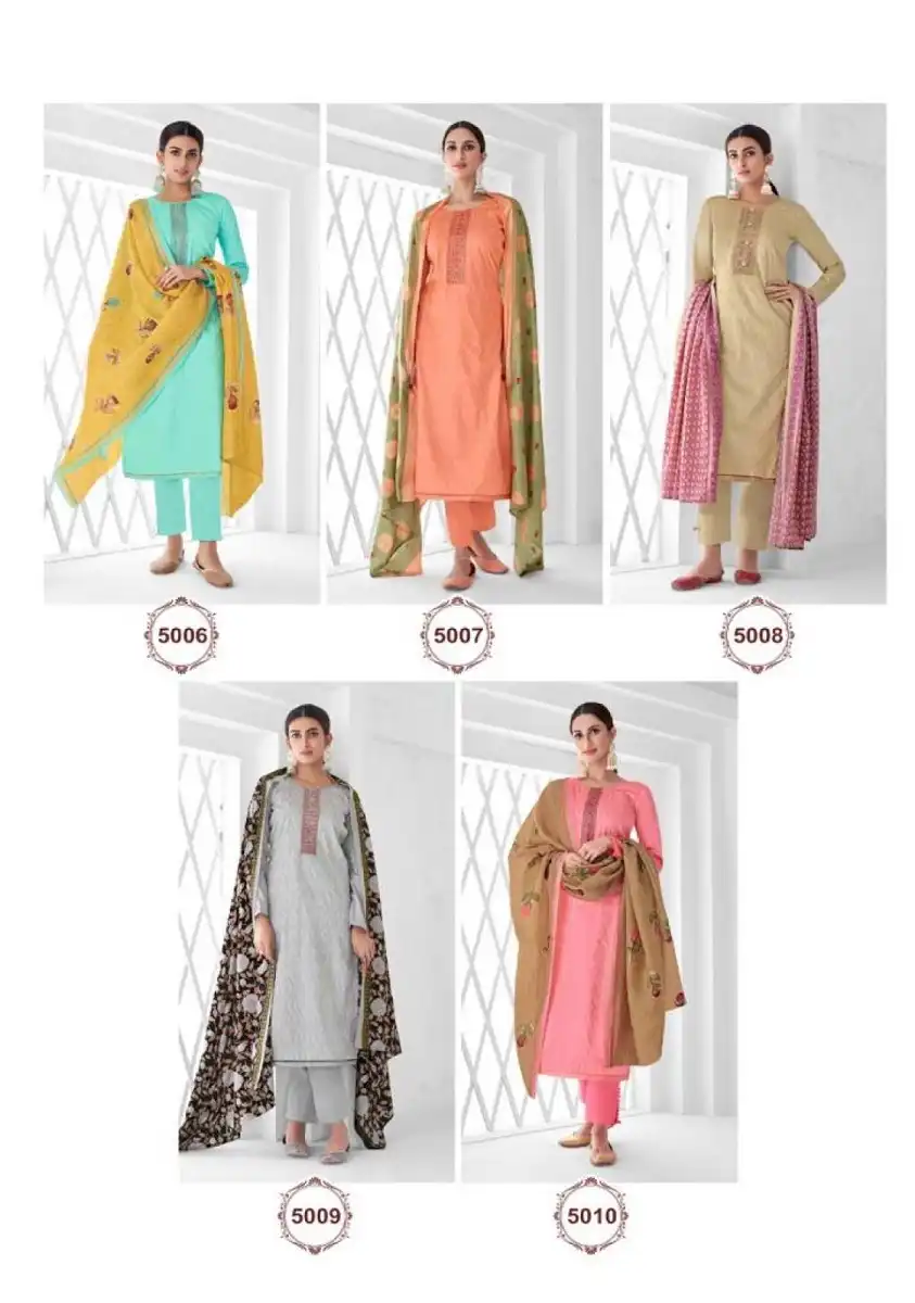 Suryajyoti Nushrat Vol-5 Heavy Jaam Satin Wholesale Salwar Suit Catalog — Wholesale Salwar Suits, MPA wholesale from Surat - Gallery Image 5