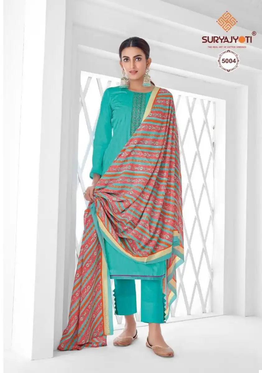 Suryajyoti Nushrat Vol-5 Heavy Jaam Satin Wholesale Salwar Suit Catalog — Wholesale Salwar Suits, MPA wholesale from Surat - Gallery Image 8