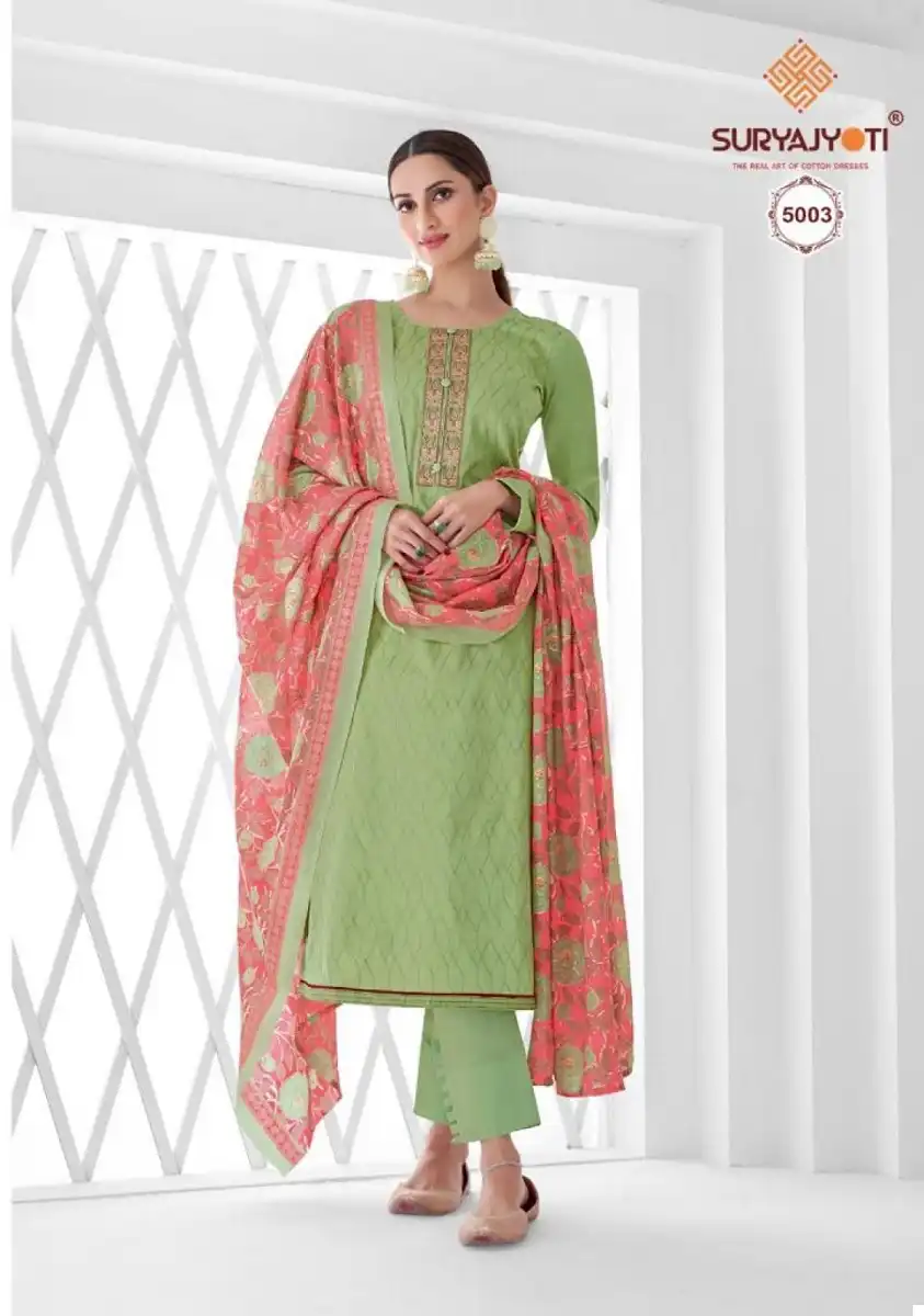 Suryajyoti Nushrat Vol-5 Heavy Jaam Satin Wholesale Salwar Suit Catalog — Wholesale Salwar Suits, MPA wholesale from Surat - Gallery Image 9