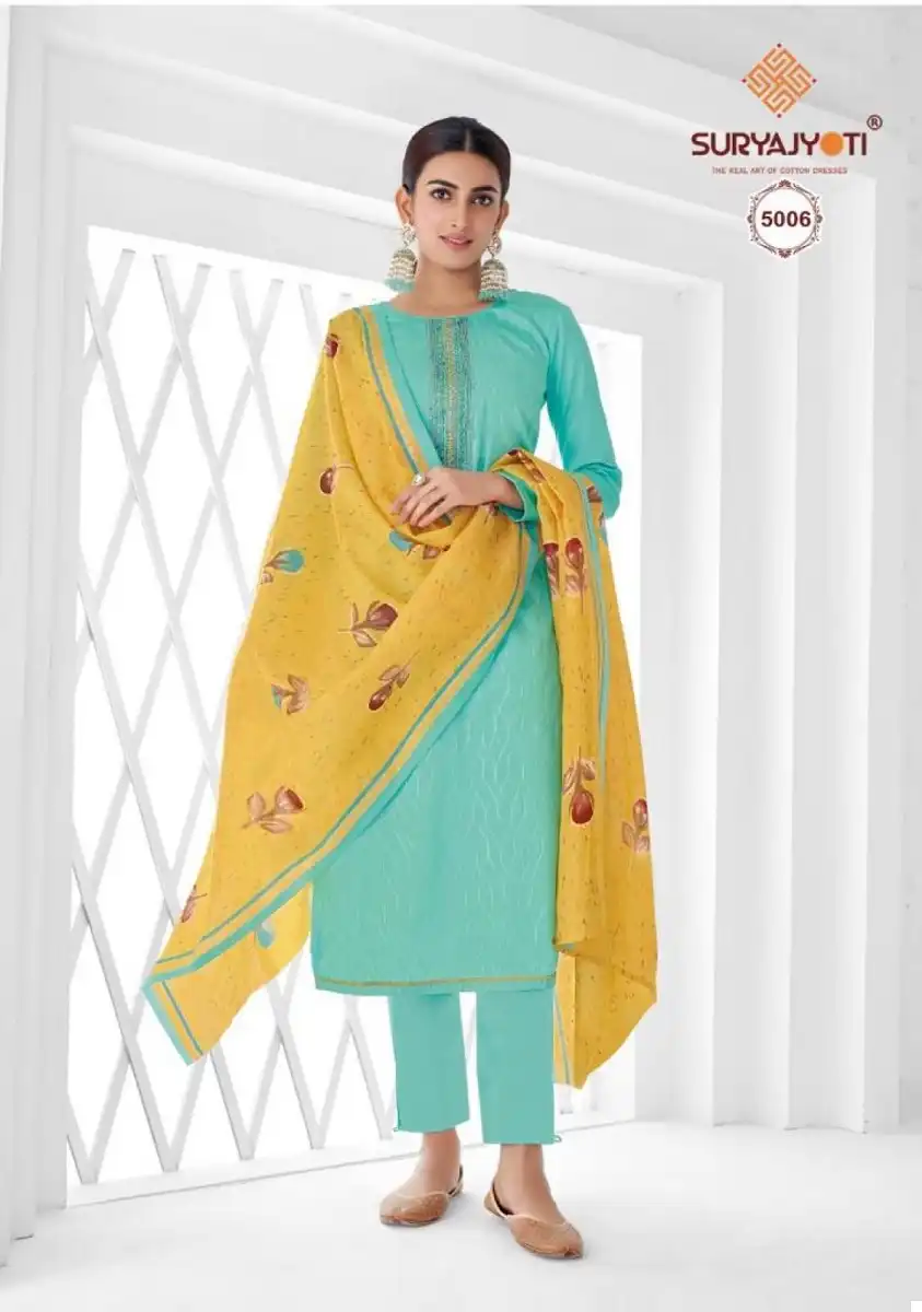 Suryajyoti Nushrat Vol-5 Heavy Jaam Satin Wholesale Salwar Suit Catalog — Wholesale Salwar Suits, MPA wholesale from Surat - Gallery Image 2