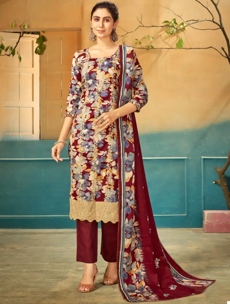 Bipson Thar-2406 Pure Pashmina Wholesale Winter Wear Suits Catalog — Wholesale Salwar Suits, MPA wholesale from Surat — view 1